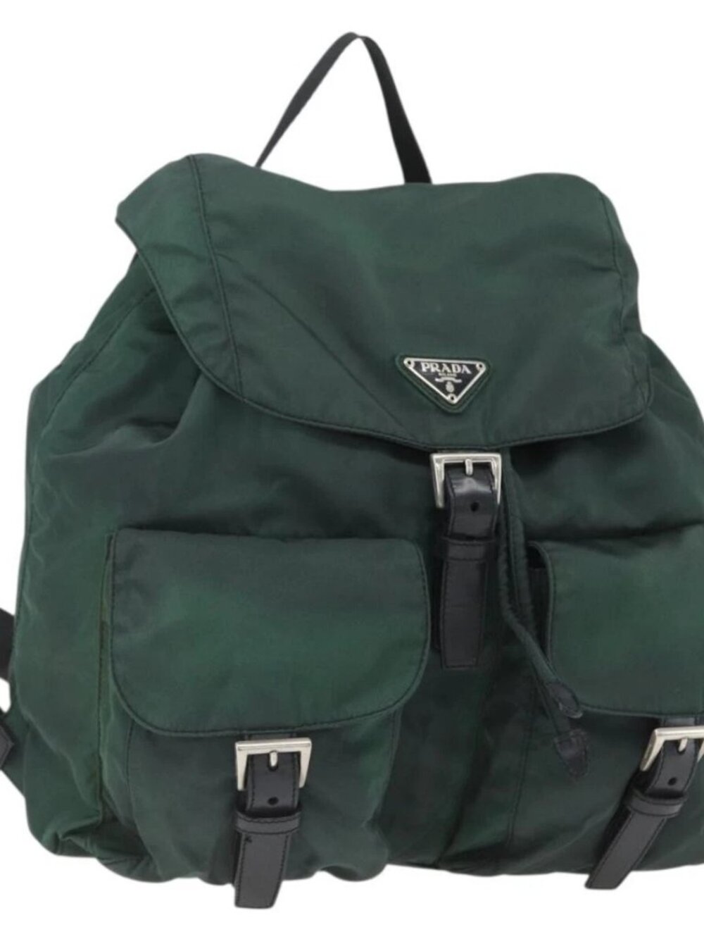PRADA Backpack Nylon Green Silver
